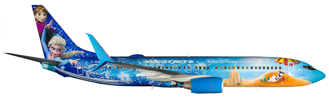 WestJet Shows Off Disney Frozen Themed Aircraft