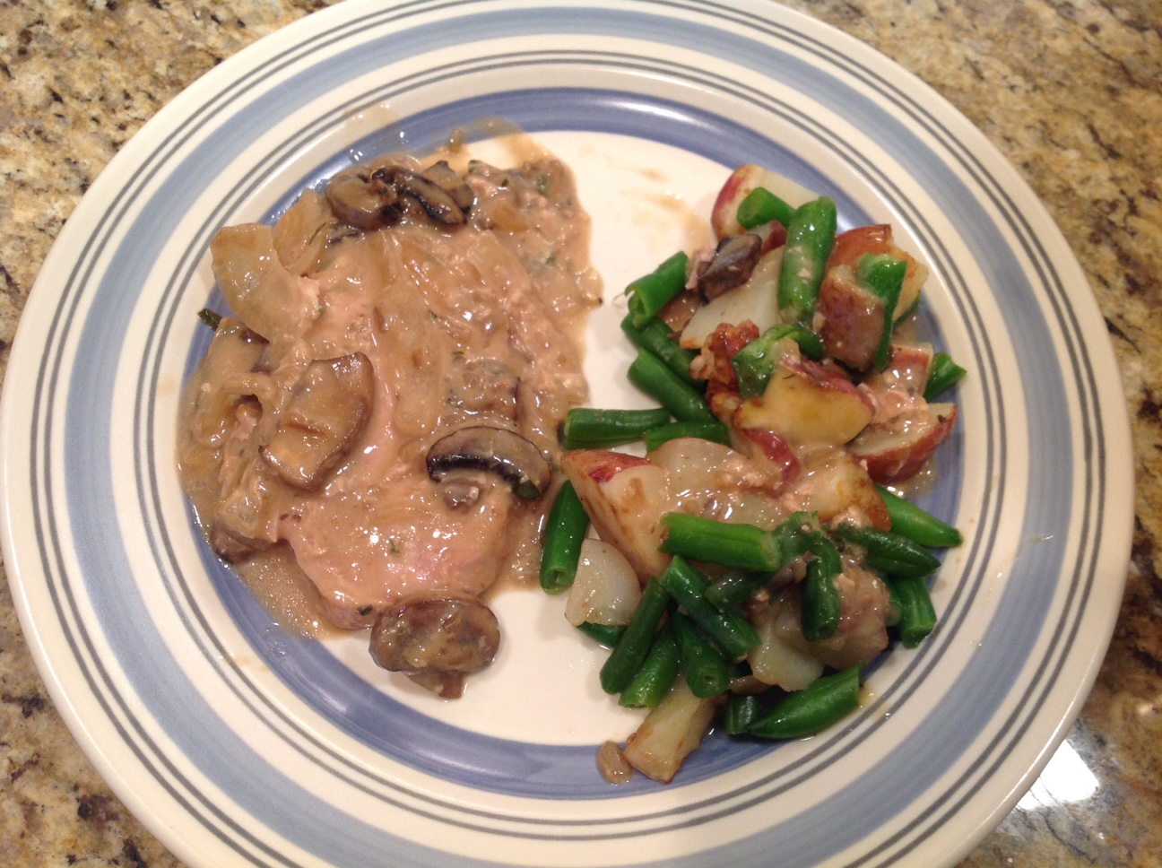 Slow Cooker Pork Chops with mushroom and onion gravy