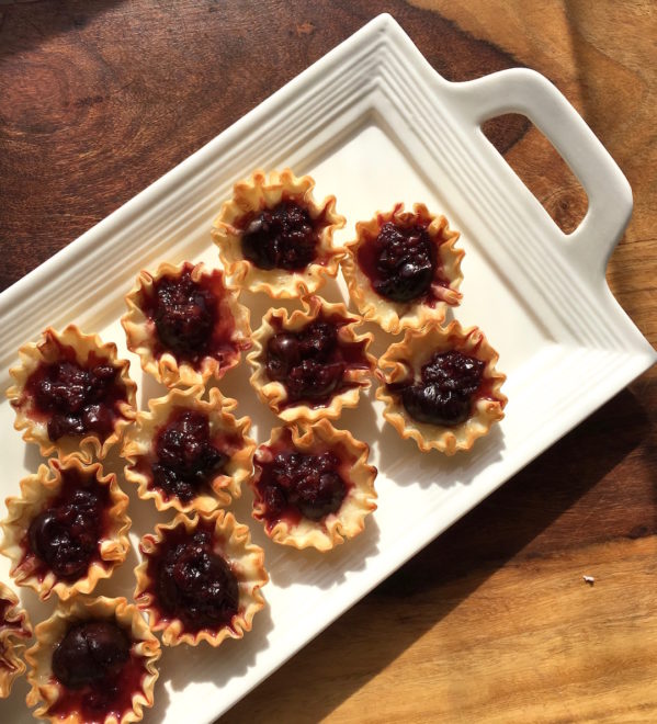 Easy Brie and Dark Cherry Phyllo Bites Appetizer