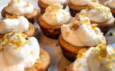 Mini-Pumpkin Cheesecakes with Fresh Whipped Cream