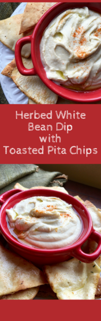 White Bean Dip and Baked Pita Chips