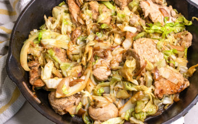 One Pan Dinner Pork and Cabbage Skillet