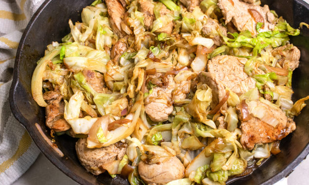 One Pan Dinner Pork and Cabbage Skillet