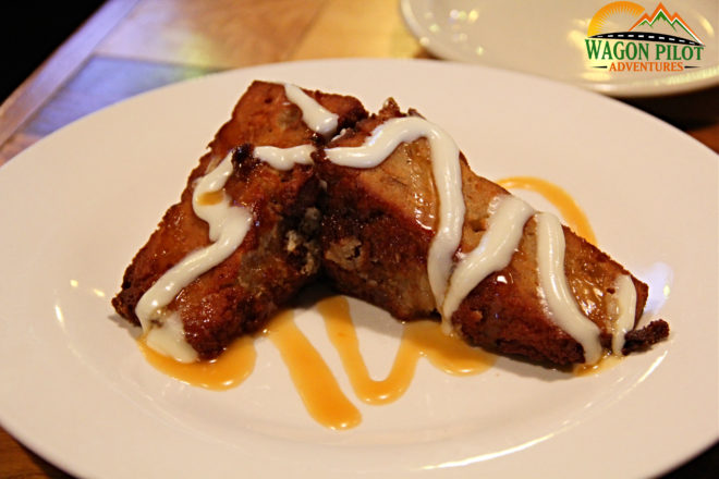 Bread Pudding at Grains and Grill Restaurant © Wagon Pilot Adventures