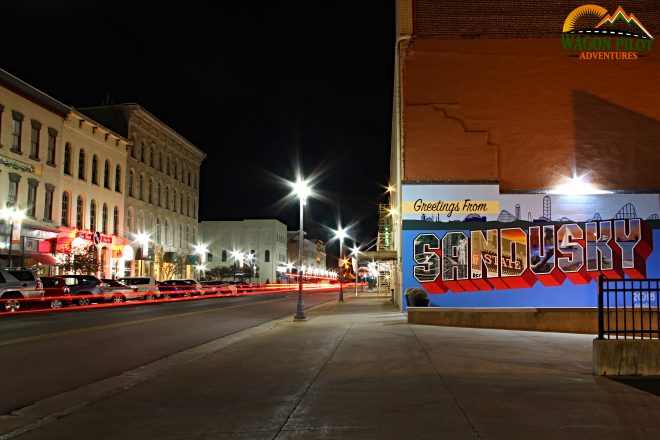 Sandusky, Ohio mural at night © Wagon Pilot Adventures