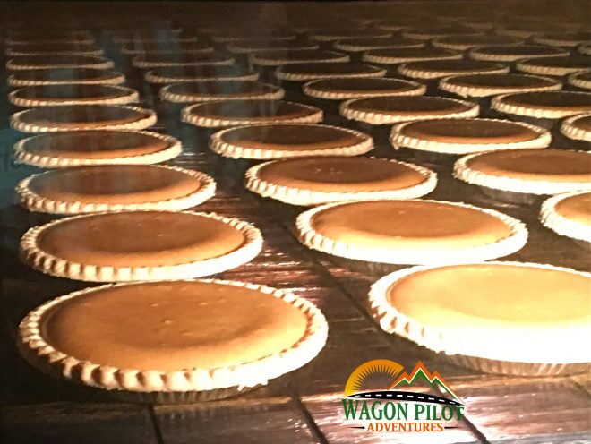 Peanut butter pies baking in the oven - Wick's Pies factory © Wagon Pilot Adventures