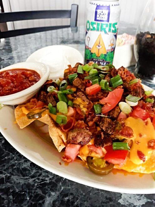 Nachos and a local brew at The Bank