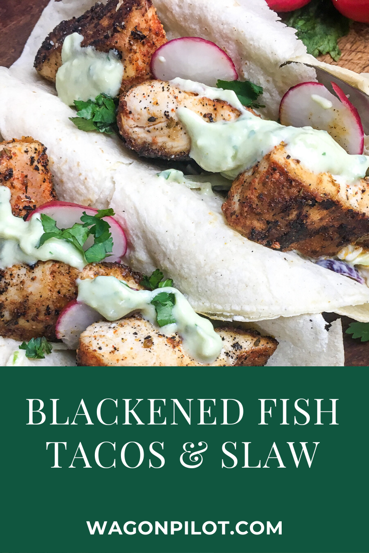 Blackened Fish Tacos with Creamy Cole Slaw Recipe