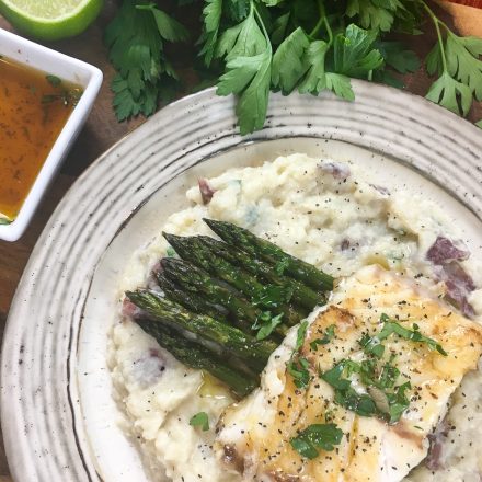 Pan Seared Grouper with Lime Butter Sauce