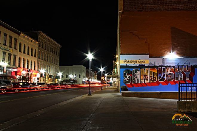 Sandusky, Ohio Mural at night © Wagon Pilot Adventures