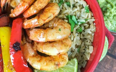 Shrimp Fajita Bowls with Cilantro Lime Rice Recipe